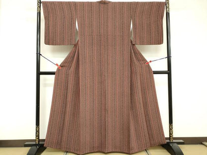 平和屋着物■上質な小紋　花間道　鬼しぼ縮緬　正絹　逸品　DABF9870cd