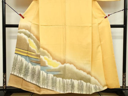 平和屋着物■訪問着　風景文　暈し染め　正絹　逸品　DABF9871cd
