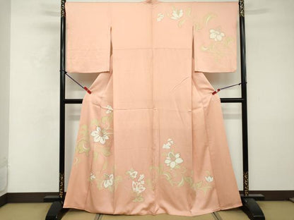 平和屋着物■訪問着　駒刺繍　更紗花唐草文　銀彩　正絹　逸品　DABF9874cd