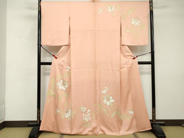 平和屋着物■訪問着　駒刺繍　更紗花唐草文　銀彩　正絹　逸品　DABF9874cd