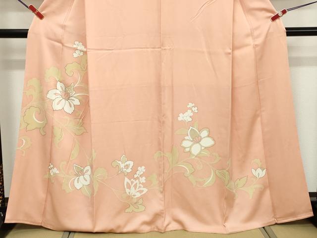 平和屋着物■訪問着　駒刺繍　更紗花唐草文　銀彩　正絹　逸品　DABF9874cd