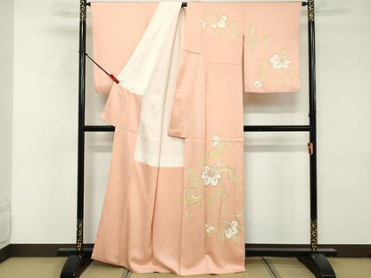 平和屋着物■訪問着　駒刺繍　更紗花唐草文　銀彩　正絹　逸品　DABF9874cd