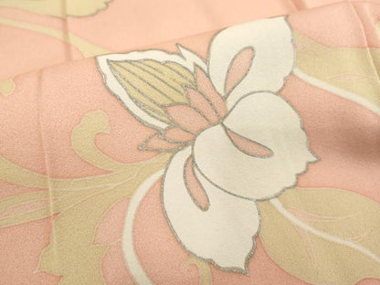 平和屋着物■訪問着　駒刺繍　更紗花唐草文　銀彩　正絹　逸品　DABF9874cd