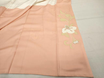平和屋着物■訪問着　駒刺繍　更紗花唐草文　銀彩　正絹　逸品　DABF9874cd