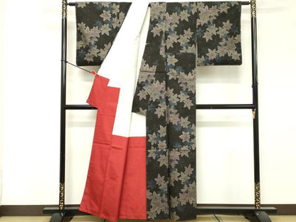 平和屋着物■本場大島紬　9マルキ　楓文　正絹　逸品　DABF9881cd