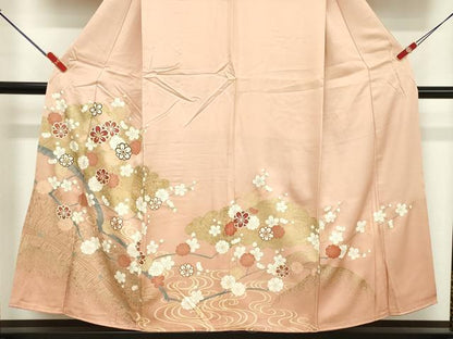 平和屋着物■豪華色留袖　駒刺繍　舞花文　金彩　正絹　逸品　DABF9884cd