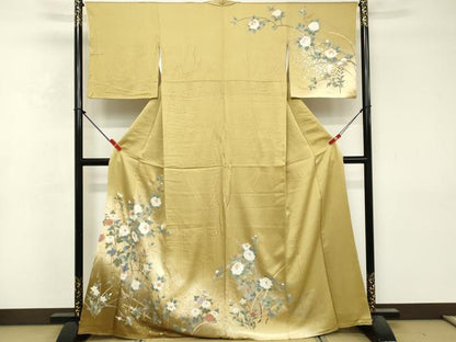 平和屋着物■訪問着　枝花文　暈し染め　金銀彩　正絹　逸品　DABF9897cd