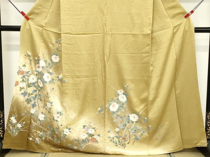 平和屋着物■訪問着　枝花文　暈し染め　金銀彩　正絹　逸品　DABF9897cd