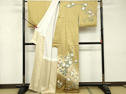 平和屋着物■訪問着　枝花文　暈し染め　金銀彩　正絹　逸品　DABF9897cd