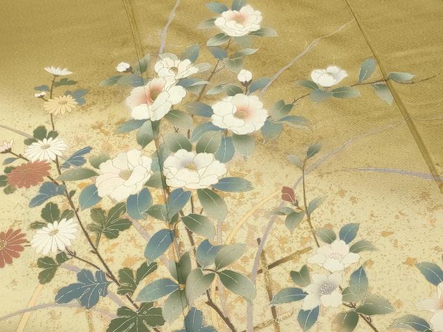 平和屋着物■訪問着　枝花文　暈し染め　金銀彩　正絹　逸品　DABF9897cd