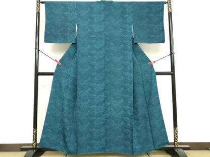 平和屋着物■上質な小紋　作家物　本草木染　流水花文　正絹　逸品　DABF9925cd