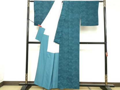 平和屋着物■上質な小紋　作家物　本草木染　流水花文　正絹　逸品　DABF9925cd