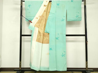 平和屋着物■上質な小紋　地紋起こし　舞花文　正絹　逸品　DABF9927cd