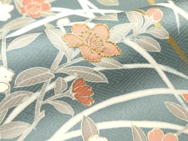 平和屋着物■訪問着　駒刺繍　柴花文　金彩　正絹　逸品　DABF9932cd