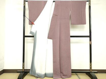 平和屋着物■上質な小紋　花間道　鬼しぼ縮緬　正絹　逸品　DABF9938cd
