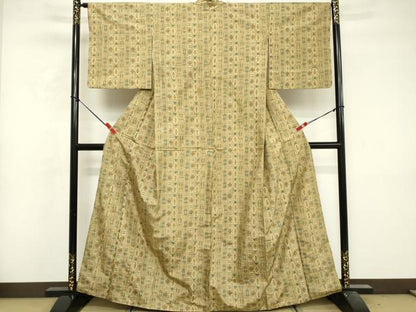 平和屋着物■上質な紬　抽象文様　正絹　逸品　DABF9947cd