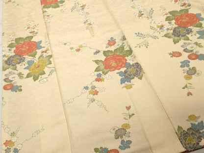 平和屋着物■上質な小紋　枝花文　金彩　正絹　逸品　DABF9951cd