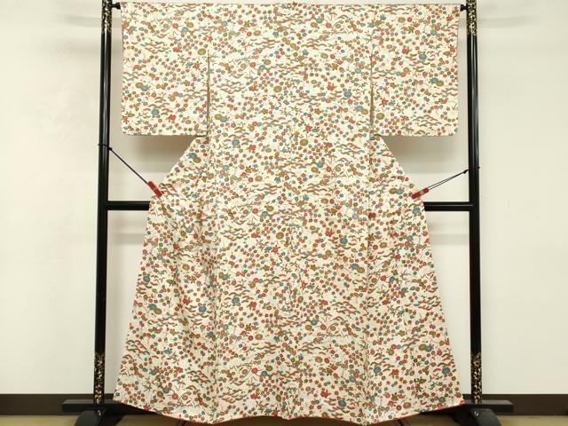 平和屋着物■上質な小紋　舞花文　松竹梅　正絹　逸品　DABF9959cd