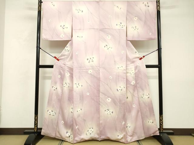 平和屋着物■上質な小紋　枝花文　暈し染め　正絹　逸品　DABF9971cd