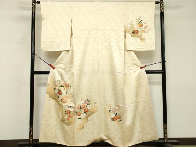 平和屋着物■訪問着　刺繍　草花文　暈し染め　金彩　正絹　逸品　DABF9972cd