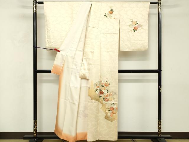 平和屋着物■訪問着　刺繍　草花文　暈し染め　金彩　正絹　逸品　DABF9972cd