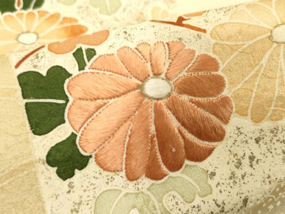 平和屋着物■訪問着　刺繍　草花文　暈し染め　金彩　正絹　逸品　DABF9972cd