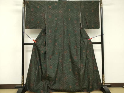 平和屋着物■本場大島紬　蜀江花文　正絹　逸品　DABF9973cd
