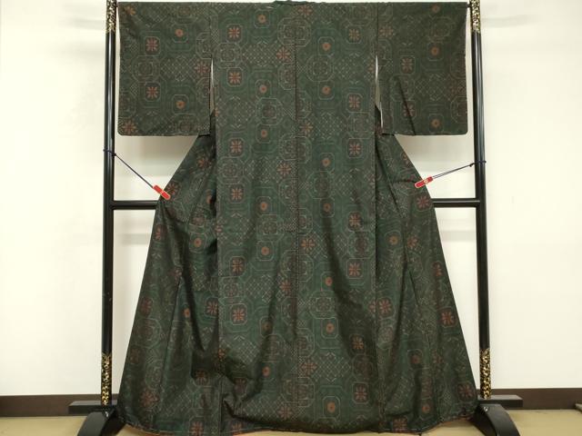 平和屋着物■本場大島紬　蜀江花文　正絹　逸品　DABF9973cd