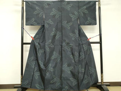 平和屋着物■本場大島紬　枝葉文　正絹　逸品　DABF9974cd