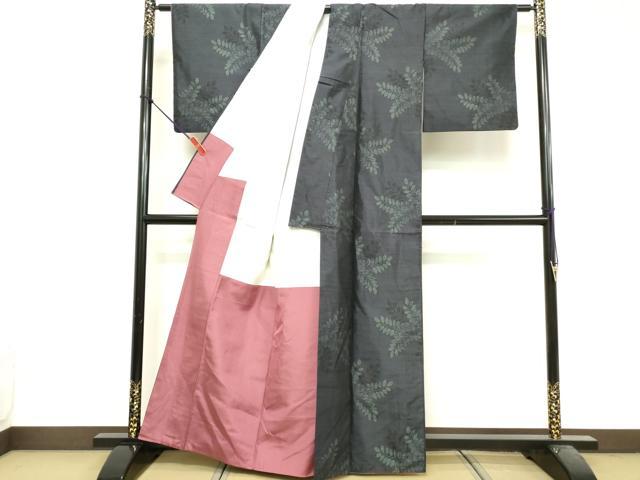 平和屋着物■本場大島紬　枝葉文　正絹　逸品　DABF9974cd