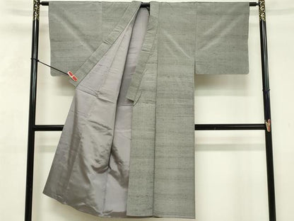 平和屋着物■男性　紬　霞文　薄鈍色　正絹　逸品　DABF9978cd
