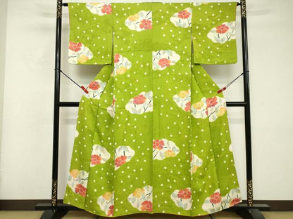 平和屋着物■上質な小紋　舞花文　正絹　逸品　DABF9981cd