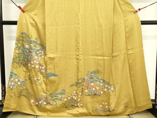 平和屋着物■豪華色留袖　御所車花文　金彩　正絹　逸品　DABF9984cd