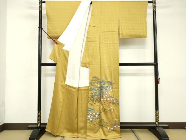 平和屋着物■豪華色留袖　御所車花文　金彩　正絹　逸品　DABF9984cd