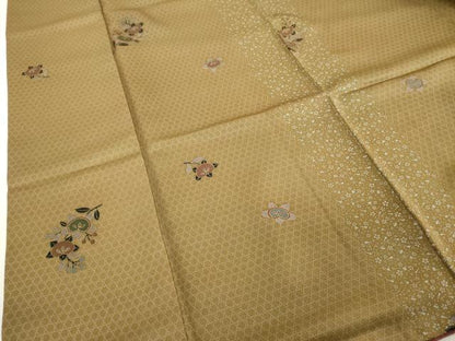 平和屋着物■上質な小紋　草花文　金彩　正絹　逸品　DABF9985cd