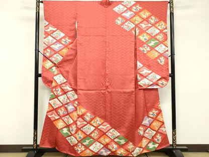 平和屋着物■豪華振袖　菱花文　金彩　正絹　逸品　DABF9996cd