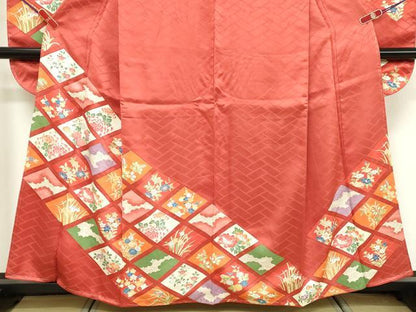 平和屋着物■豪華振袖　菱花文　金彩　正絹　逸品　DABF9996cd