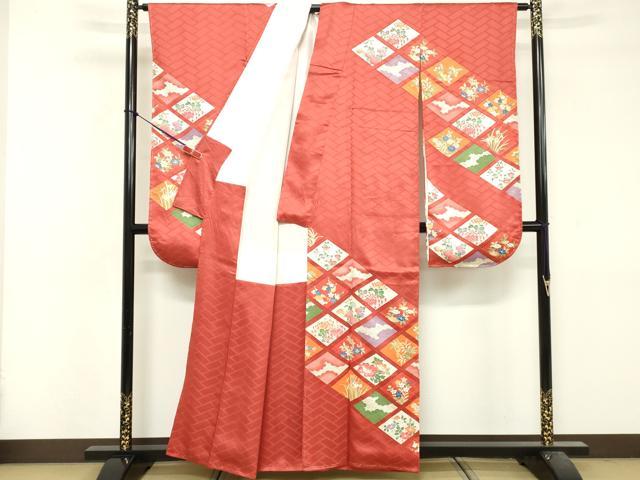 平和屋着物■豪華振袖　菱花文　金彩　正絹　逸品　DABF9996cd