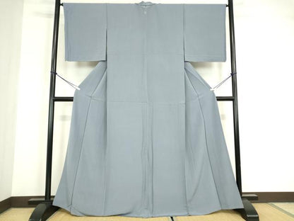 平和屋着物▽上質な色無地　単衣　青藤色　正絹　逸品　未使用　DABG0012az