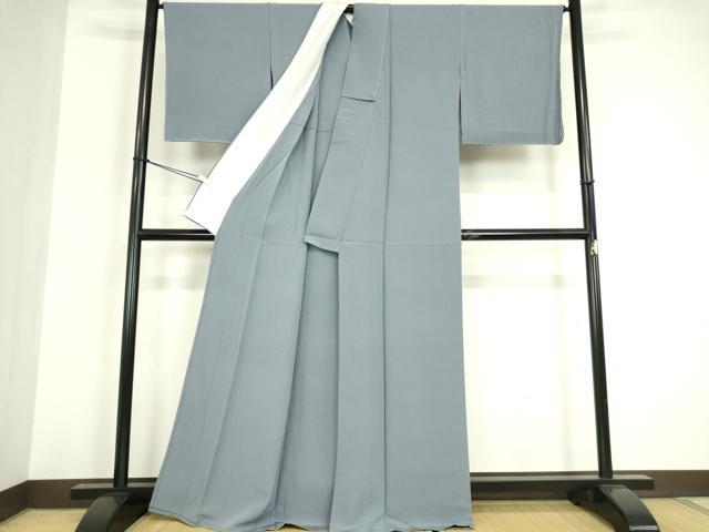 平和屋着物▽上質な色無地　単衣　青藤色　正絹　逸品　未使用　DABG0012az