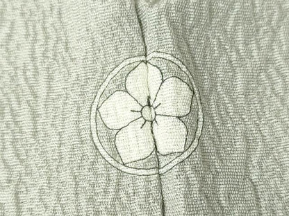 平和屋着物▽上質な色無地　単衣　灰青色　正絹　逸品　DABG0018az