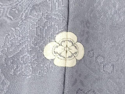 平和屋着物▽上質な色無地　単衣　正倉院牡丹唐草地紋　藤紫色　ますいわ屋扱い　正絹　逸品　DABG0024az