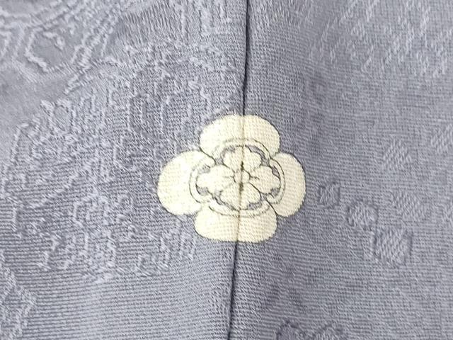 平和屋着物▽上質な色無地　単衣　正倉院牡丹唐草地紋　藤紫色　ますいわ屋扱い　正絹　逸品　DABG0024az