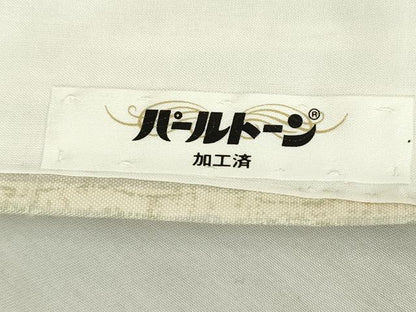平和屋着物▽上質な小紋　紬地　単衣　縞　正絹　逸品　DABG0037az