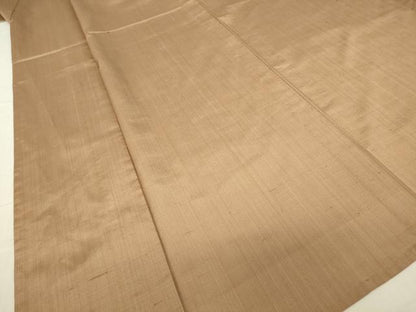 平和屋着物▽上質な紬 　単衣　赤白橡色 　正絹　逸品　未使用　DABG0046az