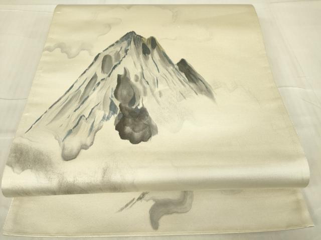 平和屋着物▼太鼓柄袋帯　作家物　遠山文　手描き　正絹　逸品　DABG0158az