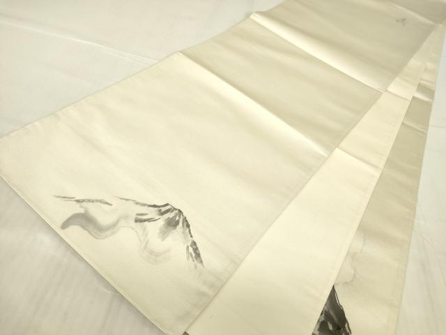 平和屋着物▼太鼓柄袋帯　作家物　遠山文　手描き　正絹　逸品　DABG0158az