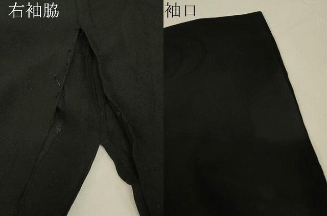 平和屋着物▽羽織　スリーシーズン　春夏秋　塵除け　杜若　黒地　銀糸　正絹　逸品　DABG0239az