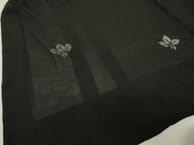 平和屋着物▽羽織　スリーシーズン　春夏秋　塵除け　杜若　黒地　銀糸　正絹　逸品　DABG0239az