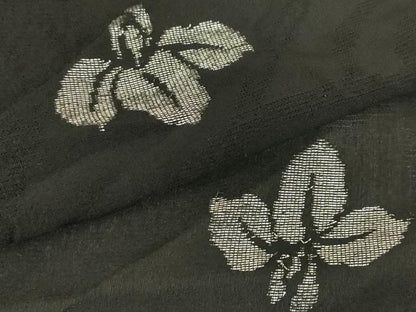 平和屋着物▽羽織　スリーシーズン　春夏秋　塵除け　杜若　黒地　銀糸　正絹　逸品　DABG0239az